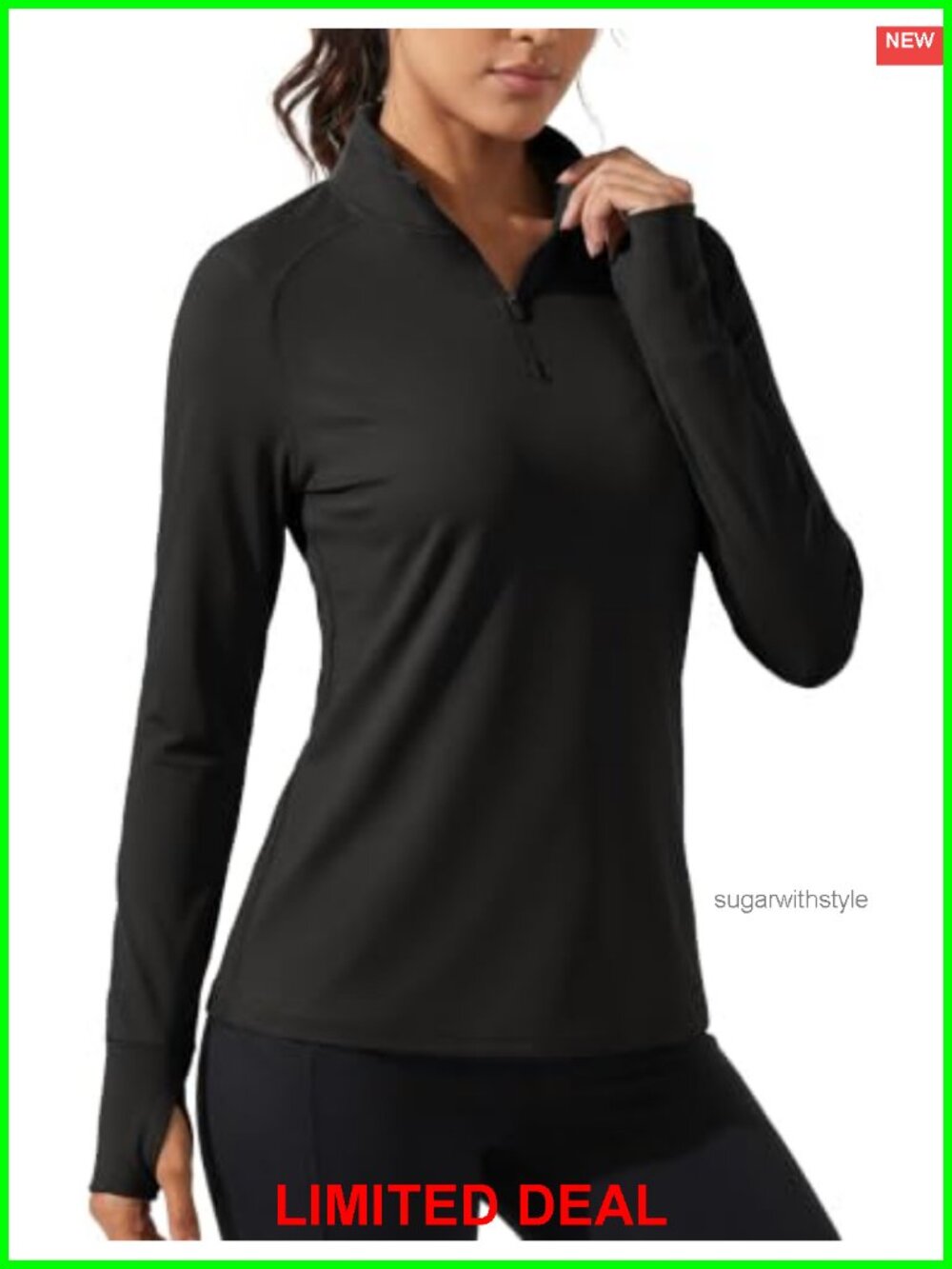 Women's Quarter Zip Fleece Pullover Long Sleeve Athletic Sweatshirt